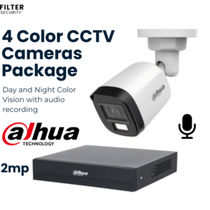4 Dahua CCTV Cameras - Day and Night Color Vision with Audio - Dahua
