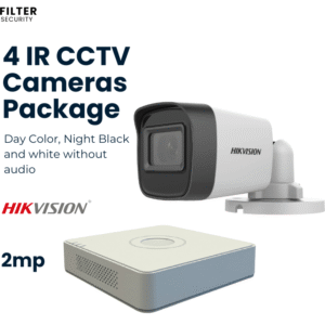4 Dahua CCTV Cameras - Simple Day Color / Night B/W 1080p, No Audio - Hikvision